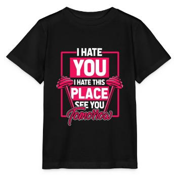 Gym poids poids poids haltères femme entraînement - T-shirt bio MINI CREATOR Stanley/Stella Enfant - noir - Devant - Mikhail (115cm)