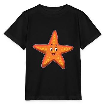 Seestern Kawaii Meer Kindershirt süss Geschenkidee - Stanley/Stella Kinder T-Shirt MINI CREATOR  - Schwarz - Vorne - Mikhail (115cm)