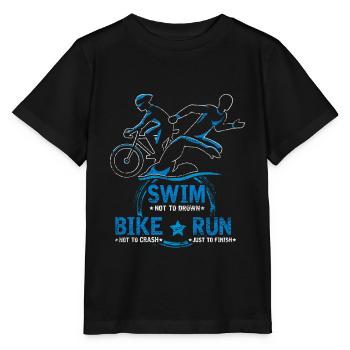 Triathlon Sportler Athlet Wettkampf Motivation - Stanley/Stella Kinder T-Shirt MINI CREATOR  - Schwarz - Vorne - Mikhail (115cm)