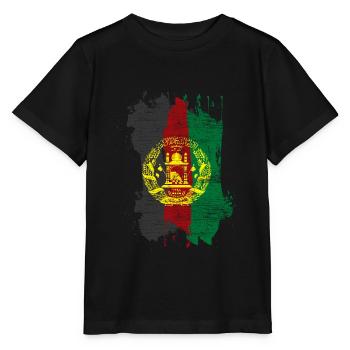 Afghanistan flag - Stanley/Stella MINI CREATOR Kids’ T-Shirt - black - Front - Mikhail (115cm)