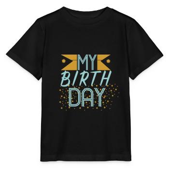 Birthday party birthday - Stanley/Stella MINI CREATOR Kids’ T-Shirt - black - Front - Mikhail (115cm)