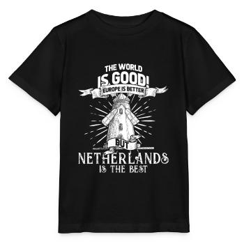 Niederlande Holländer Amsterdam Geschenk Mühle - Stanley/Stella Kinder T-Shirt MINI CREATOR  - Schwarz - Vorne - Mikhail (115cm)