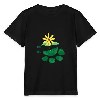 Cats paw print with flower - Stanley/Stella MINI CREATOR Kids’ T-Shirt - black - Front - Mikhail (115cm)