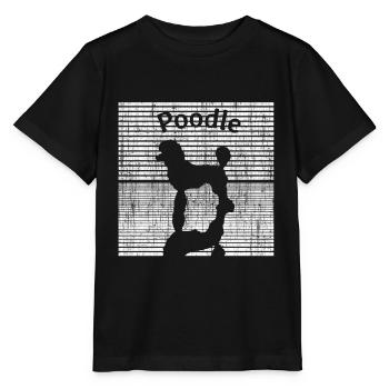 Pudel schwarz weiß - Stanley/Stella Kinder T-Shirt MINI CREATOR  - Schwarz - Vorne - Mikhail (115cm)