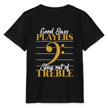 Bass Clef Clef Musician Gift - Stanley/Stella MINI CREATOR Kids’ T-Shirt - black - Front - Mikhail (115cm)