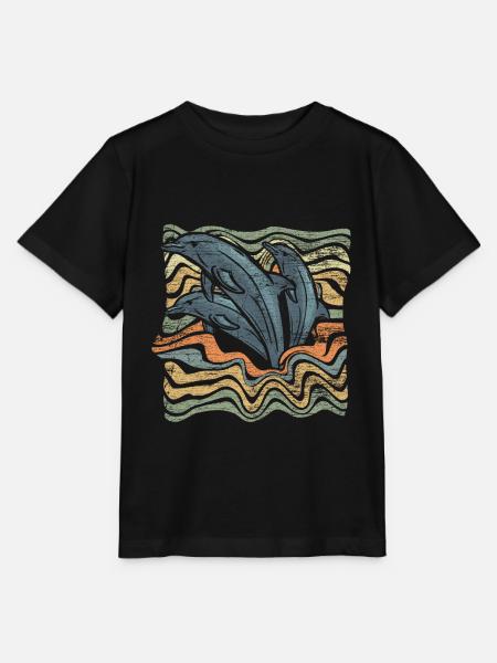 Delphin - Stanley/Stella Kinder T-Shirt MINI CREATOR - Schwarz