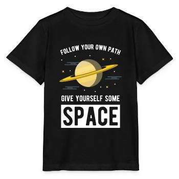 Espace saturn planète étoile espace galaxie tous - T-shirt bio MINI CREATOR Stanley/Stella Enfant - noir - Devant - Mikhail (115cm)