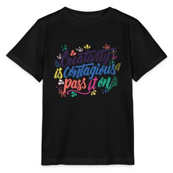 Kreativität ist ansteckend - Lehrer und Künstler - Stanley/Stella Kinder T-Shirt MINI CREATOR  - Schwarz - Vorne - Mikhail (115cm)