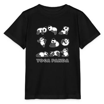 Yoga Panda Tier süße namaste Lotos Geschenkidee - Stanley/Stella Kinder T-Shirt MINI CREATOR  - Schwarz - Vorne - Mikhail (115cm)