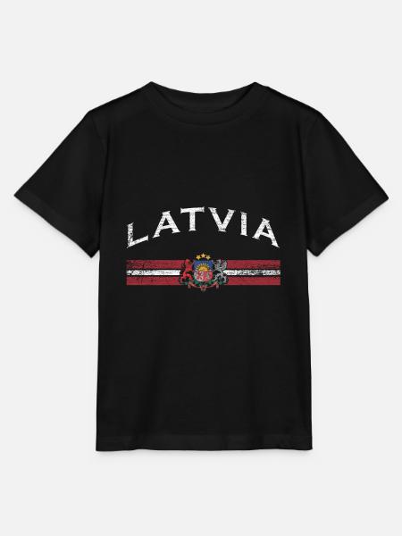 Lettland Flagge - Stanley/Stella Kinder T-Shirt MINI CREATOR - Schwarz