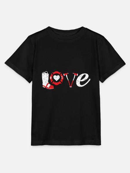 Feuerwehr Liebe Beruf - Stanley/Stella Kinder T-Shirt MINI CREATOR - Schwarz