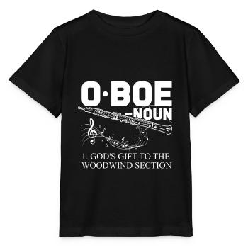 Oboe wind instrument - Stanley/Stella MINI CREATOR Kids’ T-Shirt - black - Front - Mikhail (115cm)