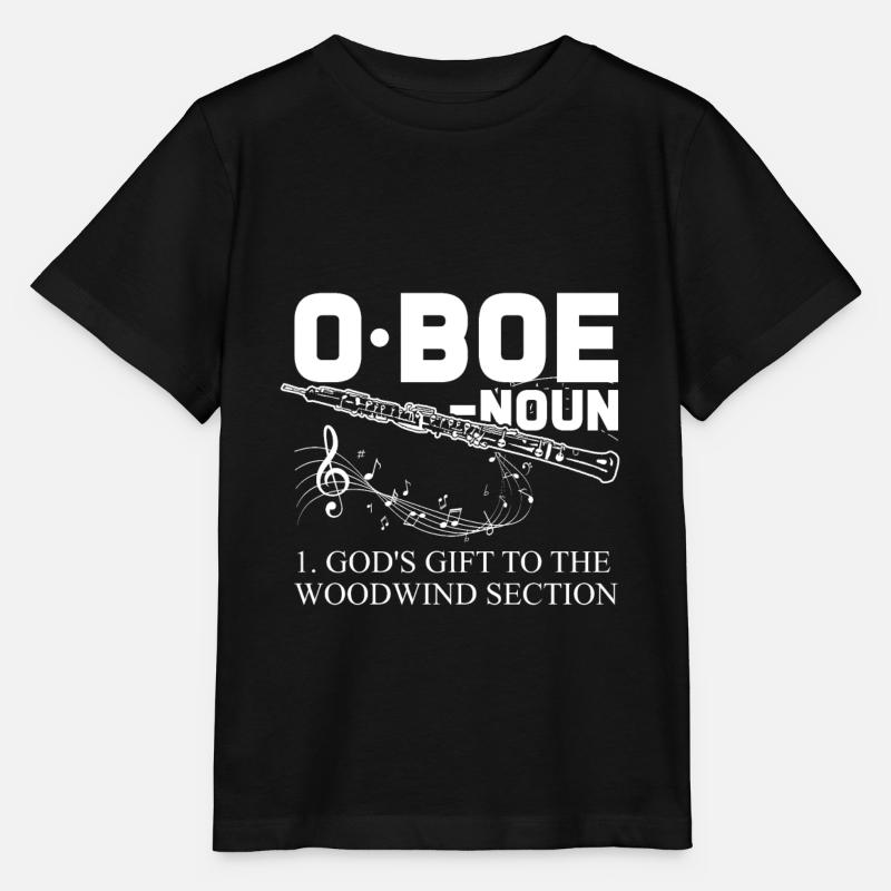 Instrument à vent hautbois - T-shirt bio MINI CREATOR Stanley/Stella Enfant - noir