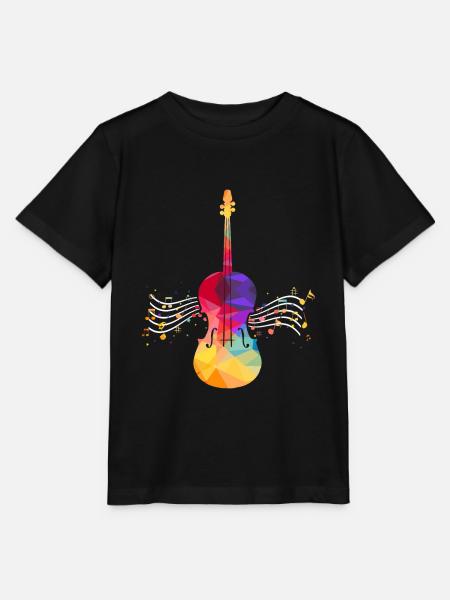 Violoncelle violon violon violoncelle instrument de musique musicien - T-shirt bio MINI CREATOR Stanley/Stella Enfant - noir