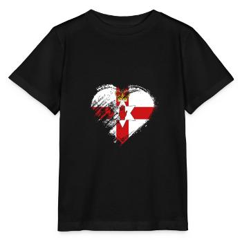 Grungy I Love Drapeau Irlande Du Nord Coeur - T-shirt bio MINI CREATOR Stanley/Stella Enfant - noir - Devant - Mikhail (115cm)