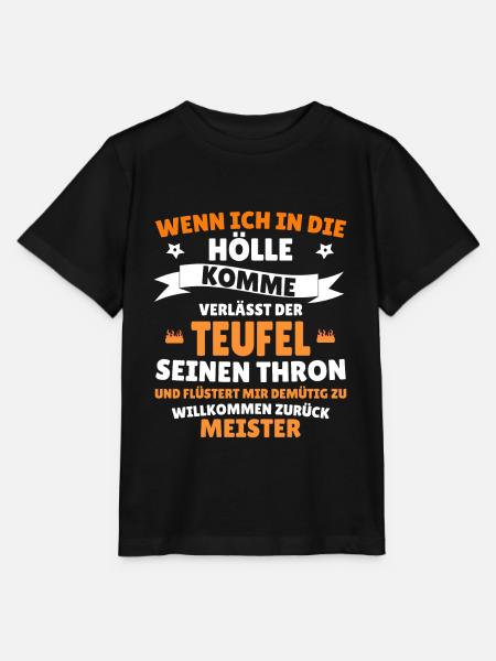 Wenn ich in die Hölle komme Teufel Thron - Stanley/Stella Kinder T-Shirt MINI CREATOR  - Schwarz