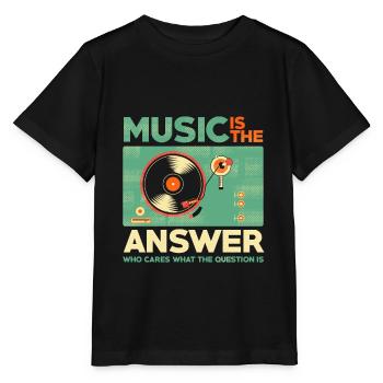 Musik ist die Antwort - Stanley/Stella Kinder T-Shirt MINI CREATOR  - Schwarz - Vorne - Mikhail (115cm)