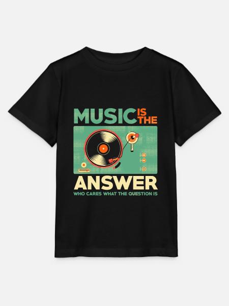 Music is the answer - Stanley/Stella MINI CREATOR Kids’ T-Shirt - black