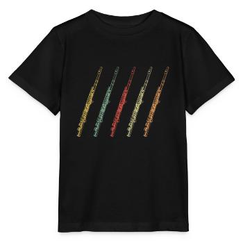 Flute flutes - Stanley/Stella MINI CREATOR Kids’ T-Shirt - black - Front - Mikhail (115cm)