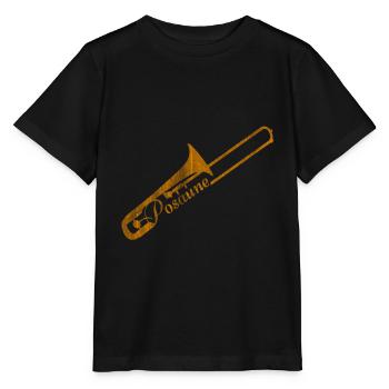Trombone - T-shirt bio MINI CREATOR Stanley/Stella Enfant - noir - Devant - Mikhail (115cm)