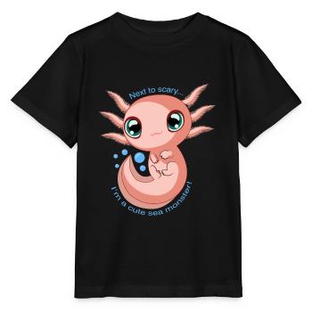 Mignon axolotl bébé - T-shirt bio MINI CREATOR Stanley/Stella Enfant - noir - Devant - Mikhail (115cm)
