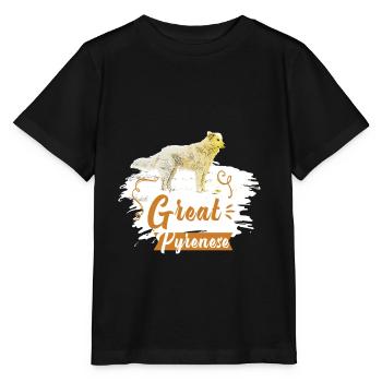 Great Pyrenees Pyrenees Dog Dog Dog - Stanley/Stella MINI CREATOR Kids’ T-Shirt - black - Front - Mikhail (115cm)