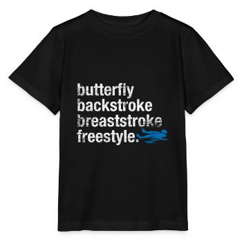 Schwimmen Schwimmer Schwimmstil - Stanley/Stella Kinder T-Shirt MINI CREATOR  - Schwarz - Vorne - Mikhail (115cm)