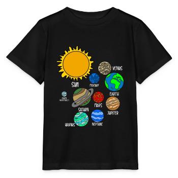 Universe planet - Stanley/Stella MINI CREATOR Kids’ T-Shirt - black - Front - Mikhail (115cm)