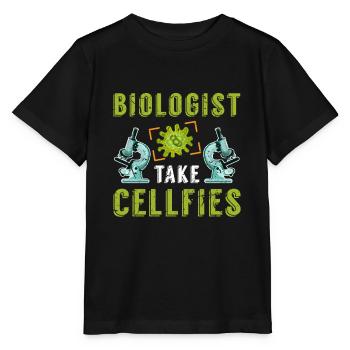 Cellules de microscope - T-shirt bio MINI CREATOR Stanley/Stella Enfant - noir - Devant - Mikhail (115cm)