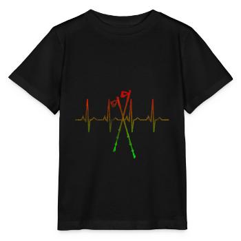 Nordic walking sticks heartbeat - Stanley/Stella MINI CREATOR Kids’ T-Shirt - black - Front - Mikhail (115cm)