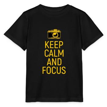 Keep Calm and Focus photo photo cadeau - T-shirt bio MINI CREATOR Stanley/Stella Enfant - noir - Devant - Mikhail (115cm)