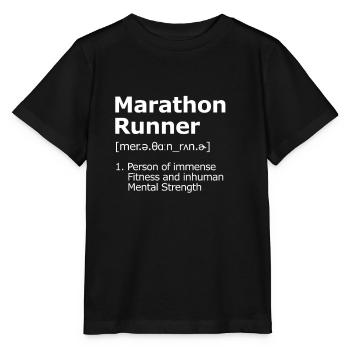 Marathon Runner Description Endurance runner - Stanley/Stella MINI CREATOR Kids’ T-Shirt - black - Front - Mikhail (115cm)