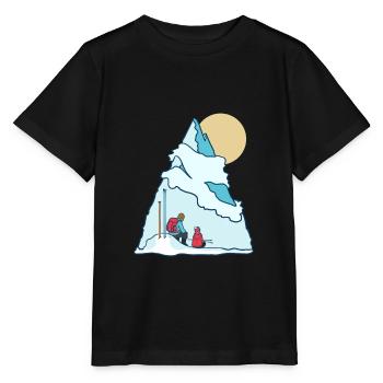 Adventure winter holidays father son T-shirt - Stanley/Stella MINI CREATOR Kids’ T-Shirt - black - Front - Mikhail (115cm)
