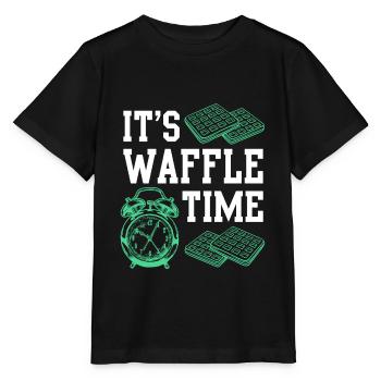 Waffle Time Spruch Geschenkidee Waffel - Stanley/Stella Kinder T-Shirt MINI CREATOR  - Schwarz - Vorne - Mikhail (115cm)