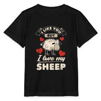 Schaf Tierliebhaber - Stanley/Stella Kinder T-Shirt MINI CREATOR  - Schwarz - Vorne - Mikhail (115cm)