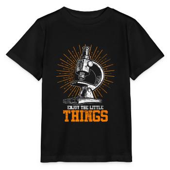 Microscope de biologie - T-shirt bio MINI CREATOR Stanley/Stella Enfant - noir - Devant - Mikhail (115cm)