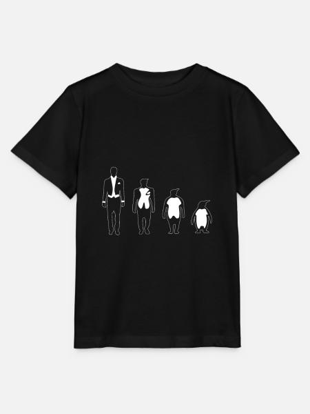 Evolution Mensch Pinguin - Stanley/Stella Kinder T-Shirt MINI CREATOR  - Schwarz