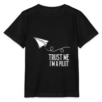 Pilot - Stanley/Stella Kinder T-Shirt MINI CREATOR  - Schwarz - Vorne - Mikhail (115cm)