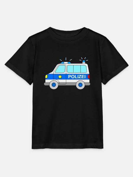 Polizeibus Polizei Blaulicht - Stanley/Stella Kinder T-Shirt MINI CREATOR - Schwarz