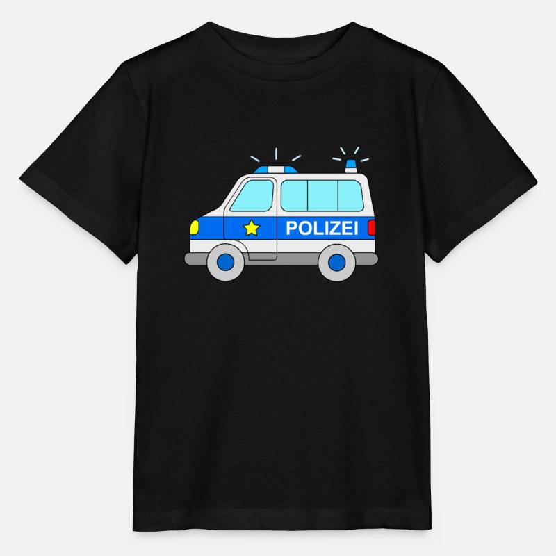 Polizeibus Polizei Blaulicht - Stanley/Stella Kinder T-Shirt MINI CREATOR  - Schwarz