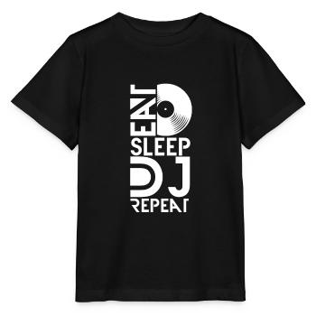 DJ Disc Jockey Discjockey DJ Party DJ - Stanley/Stella Kinder T-Shirt MINI CREATOR  - Schwarz - Vorne - Mikhail (115cm)