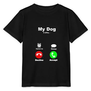 My Dog Mobile calling Phone Phone Mobile Dog - Stanley/Stella MINI CREATOR Kids’ T-Shirt - black - Front - Mikhail (115cm)