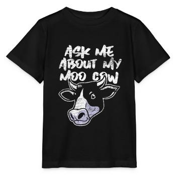 Vache animal - T-shirt bio MINI CREATOR Stanley/Stella Enfant - noir - Devant - Mikhail (115cm)