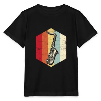 Saxofon - Stanley/Stella Kinder T-Shirt MINI CREATOR  - Schwarz - Vorne - Mikhail (115cm)
