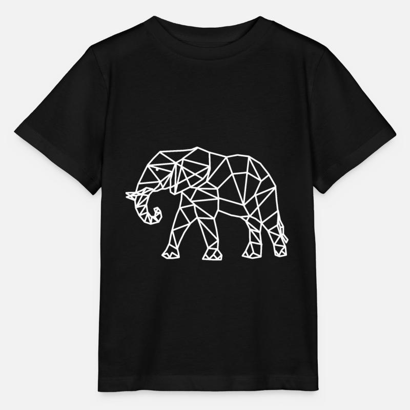 Eléphant géométrie géométrique - T-shirt bio MINI CREATOR Stanley/Stella Enfant - noir