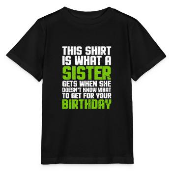 Cadeau d'anniversaire frère soeur frères et soeurs - T-shirt bio MINI CREATOR Stanley/Stella Enfant - noir - Devant - Mikhail (115cm)