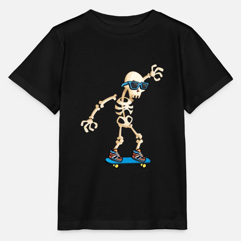 Skateboarder Skateboard Skeleton - Stanley/Stella MINI CREATOR Kids’ T-Shirt - black