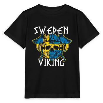 Schweden Sverige Wikinger Flagge Skandinavie - Stanley/Stella Kinder T-Shirt MINI CREATOR  - Schwarz - Vorne - Mikhail (115cm)