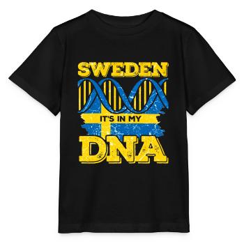 Suède Sverige Vikings flag ADN de Scandinavie - T-shirt bio MINI CREATOR Stanley/Stella Enfant - noir - Devant - Mikhail (115cm)
