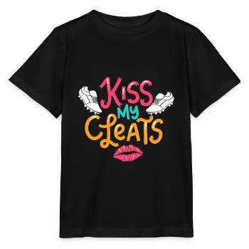 Kiss my Cleats für Fußballerinnen - Stanley/Stella Kinder T-Shirt MINI CREATOR  - Schwarz - Vorne - Mikhail (115cm)